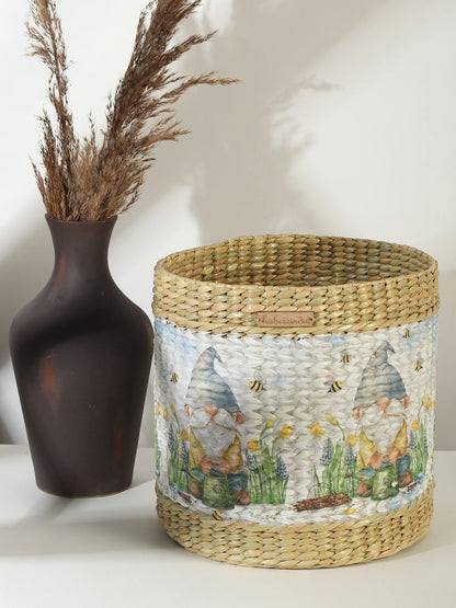 Multifunctional Seagrass Basket for Plants and Laundry