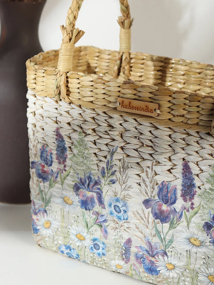 Natural Handwoven Tote Bag for Shopping, Picnic & Storage