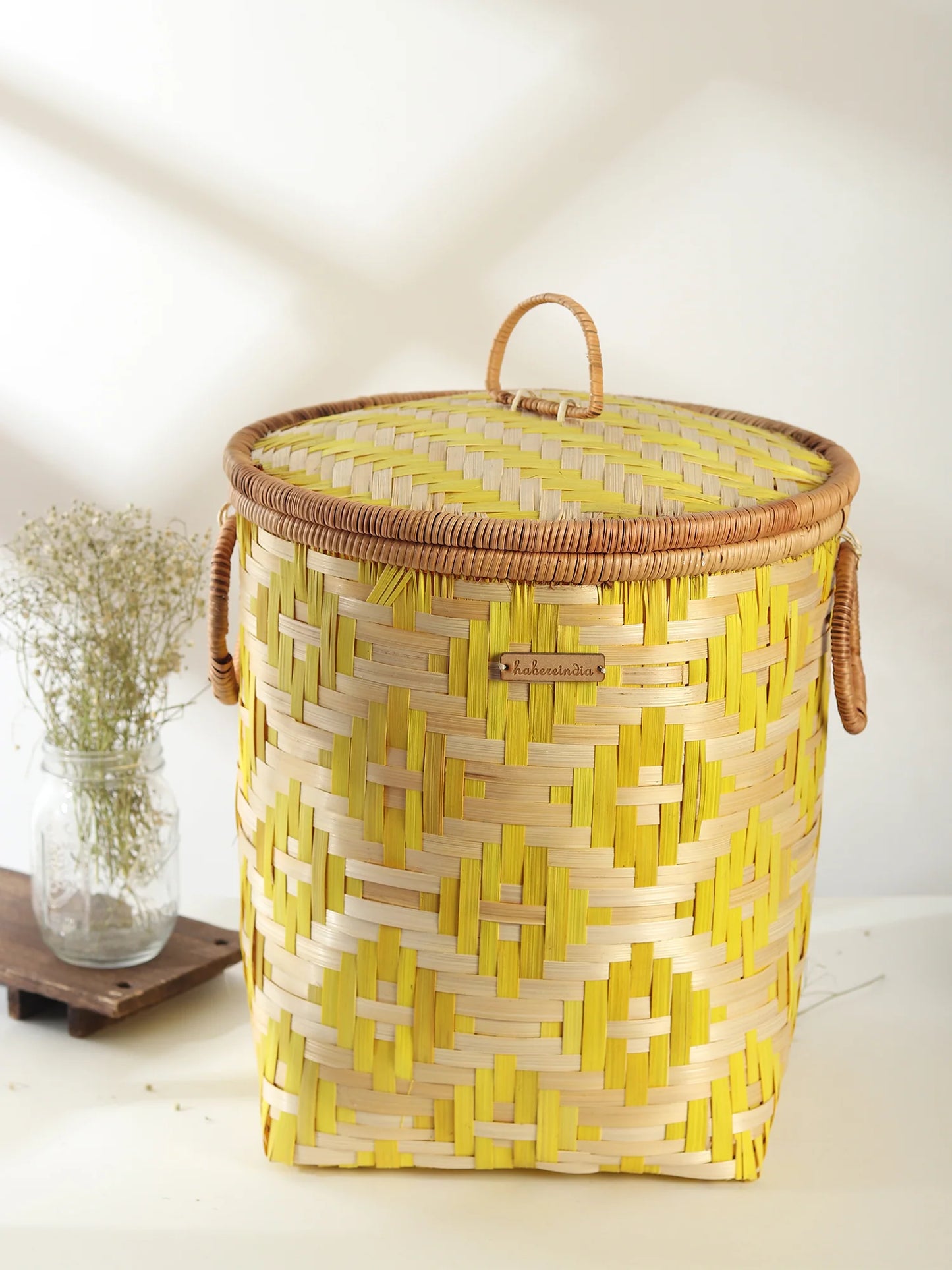Handwoven Bamboo Laundry Basket with Lid for Stylish Home Organization