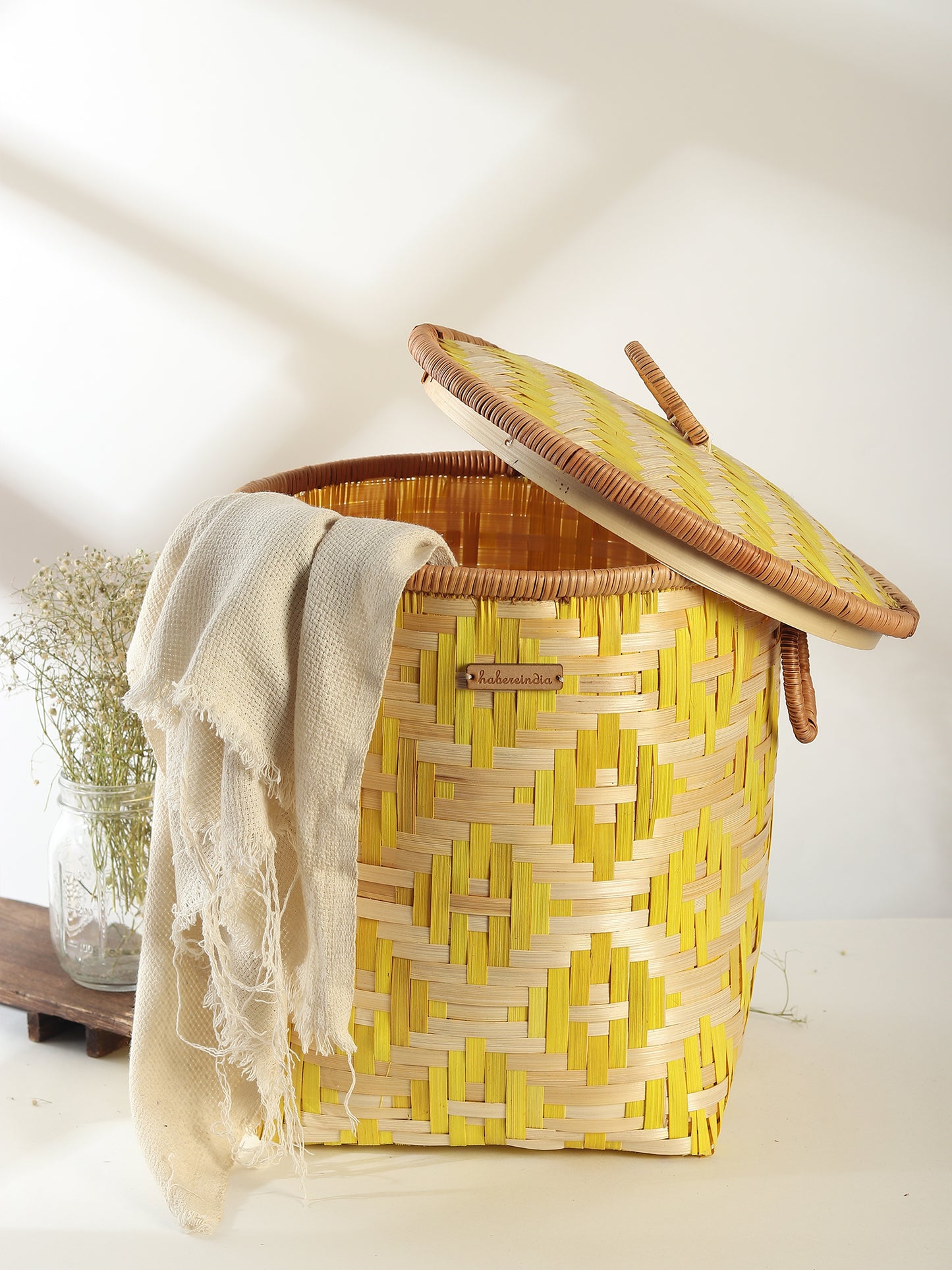 Bamboo Storage Basket | Wicker Laundry Basket With Lid