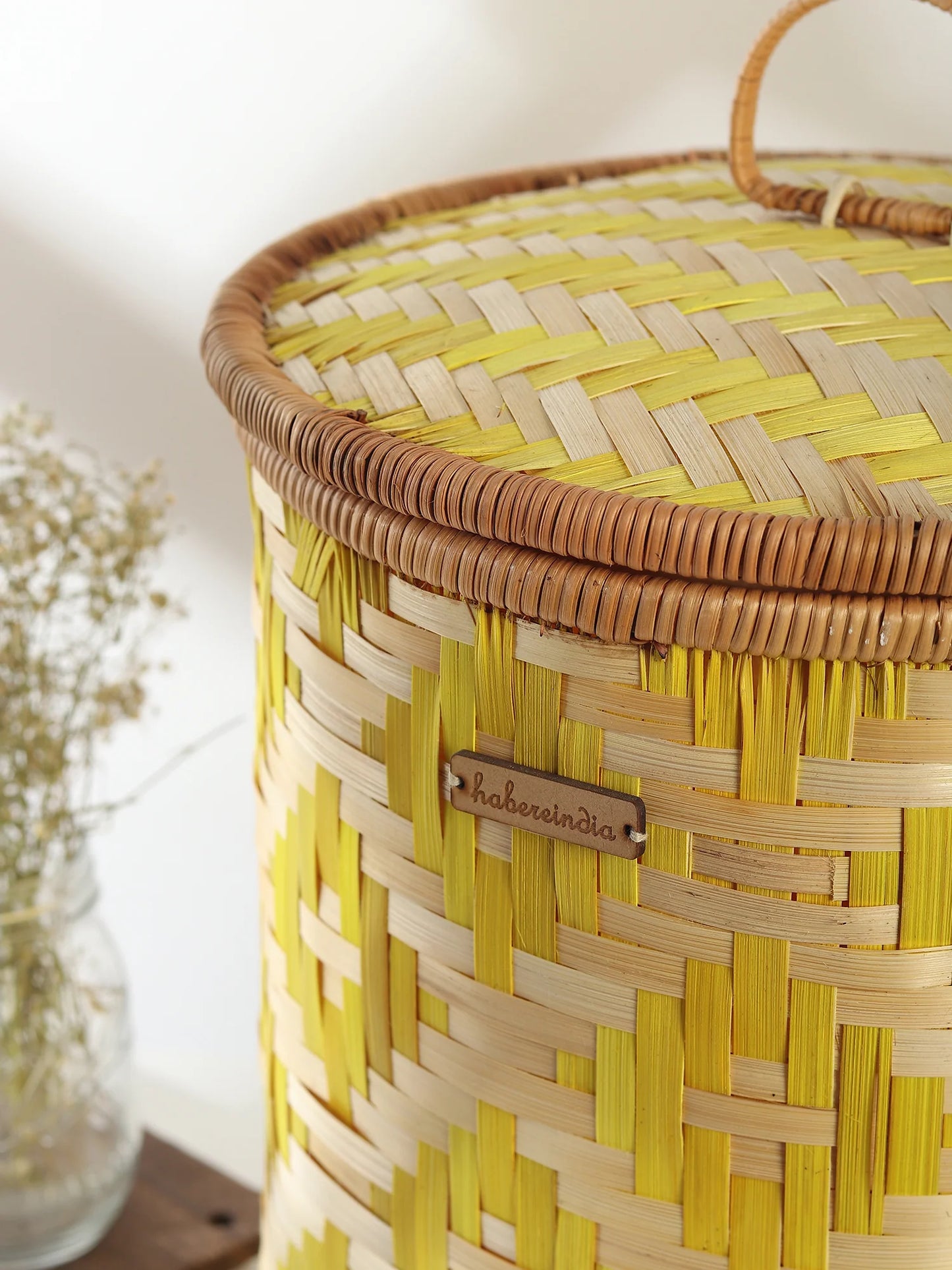 Handwoven Bamboo Laundry Basket with Lid for Stylish Home Organization