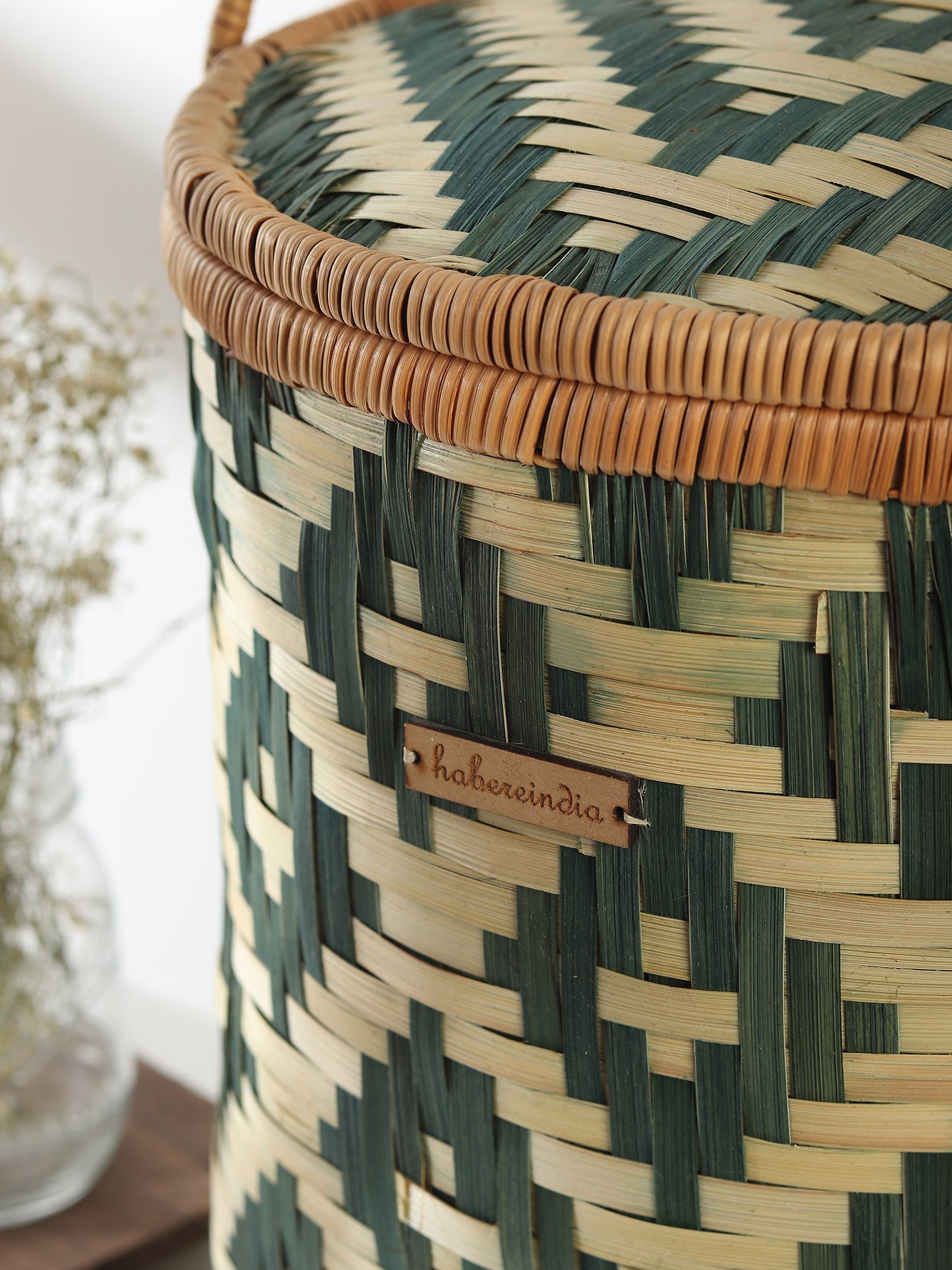 Wicker Laundry Basket With Lid | Bamboo Storage Basket