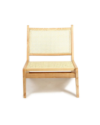 Cane Webbing Lounge Chair for Living Room, Balcony, and Indoor Seating
