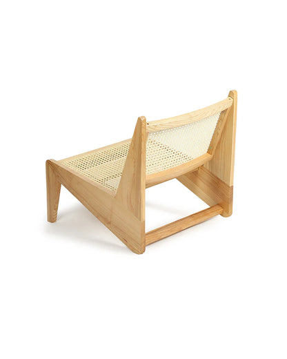 Cane Webbing Lounge Chair for Living Room, Balcony, and Indoor Seating