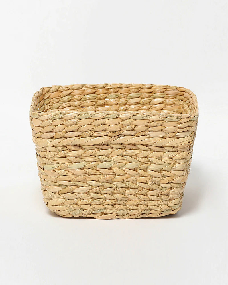 Handwoven Seagrass Dustbin for Stylish and Eco-Friendly Home Organization - Small