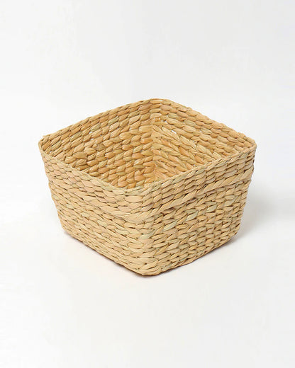 Handwoven Seagrass Dustbin for Stylish and Eco-Friendly Home Organization - Small
