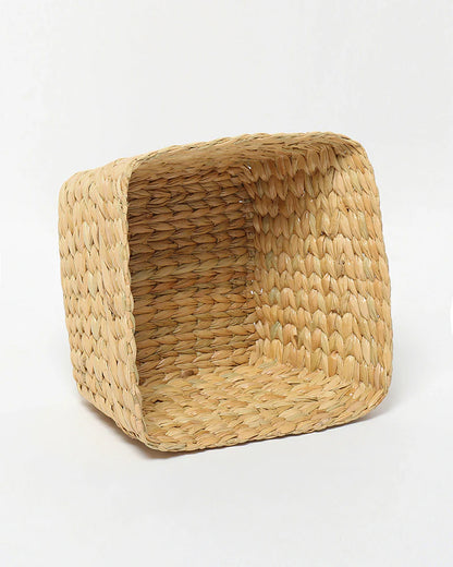 Handwoven Seagrass Dustbin for Stylish and Eco-Friendly Home Organization - Small