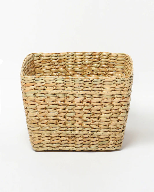 Natural Seagrass Trash Bin for Bedroom, Bathroom, and Office Use - Medium