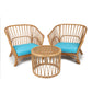 Malibu Chair with Table | Rattan Garden Seating Chair Table Set | Cane Outdoor Table Chair Set | Coffee Table Set