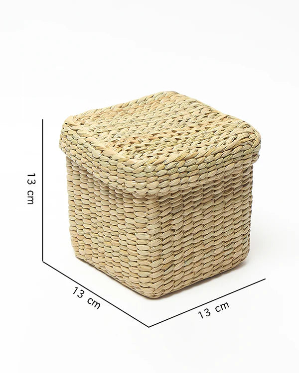 Stylish Seagrass Storage Box for Closet & Small Accessories