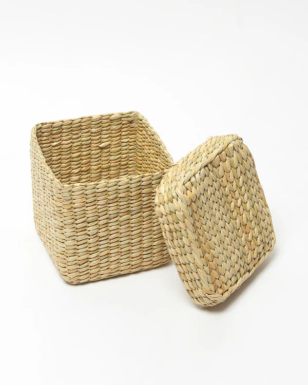 Stylish Seagrass Storage Box for Closet & Small Accessories