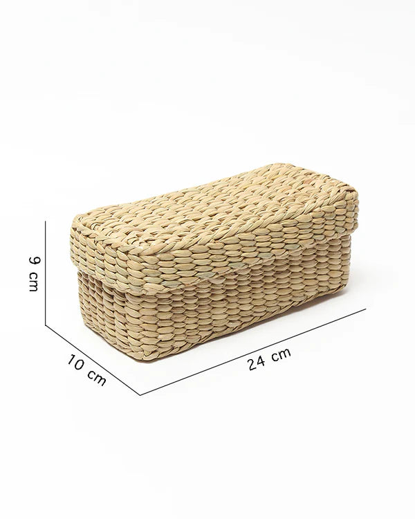 Handcrafted Seagrass Box for Desk & Wardrobe Organization