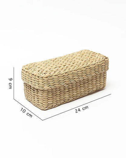 Handcrafted Seagrass Box for Desk & Wardrobe Organization