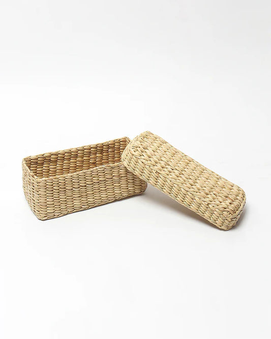 Handcrafted Seagrass Box for Desk & Wardrobe Organization