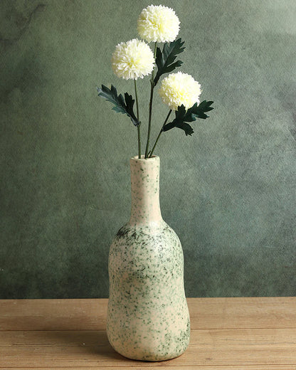 Glossy Green Ceramic Flower Pot for Tabletop Decor