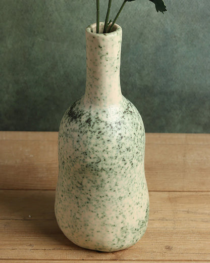 Glossy Green Ceramic Flower Pot for Tabletop Decor