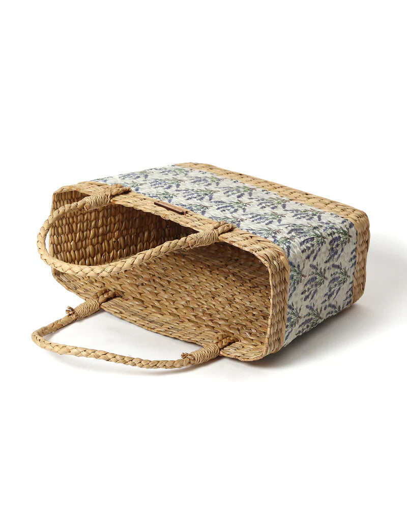 Handmade Seagrass Shopping Basket for Storage, Beach & Travel