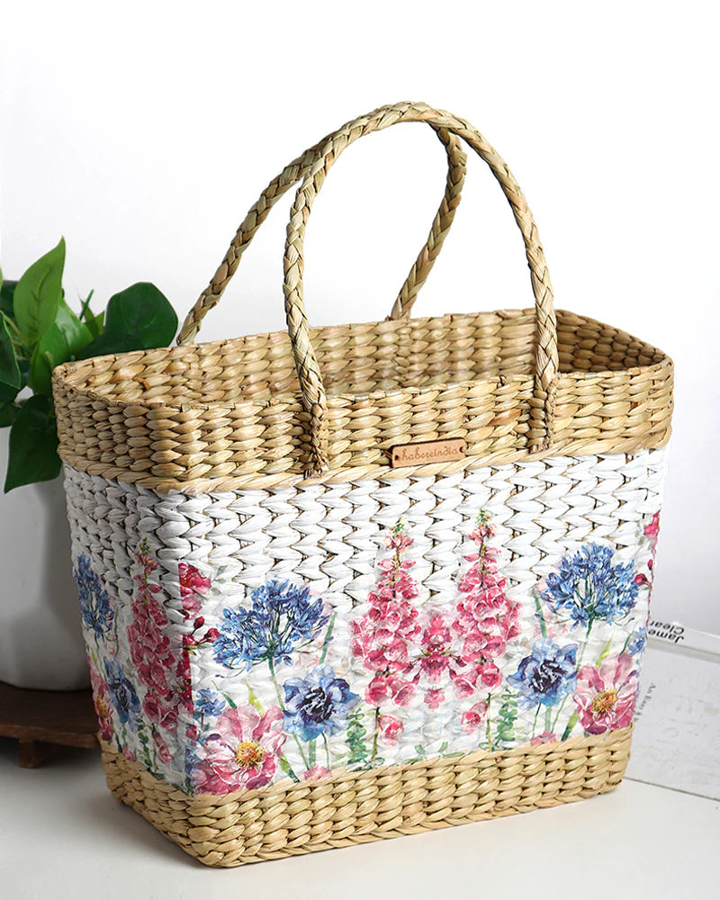 Handcrafted Seagrass Tote Bag for Storage, Shopping & Everyday