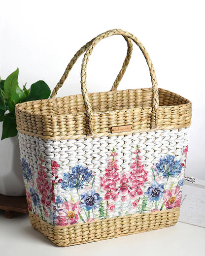 Handcrafted Seagrass Tote Bag for Storage, Shopping & Everyday