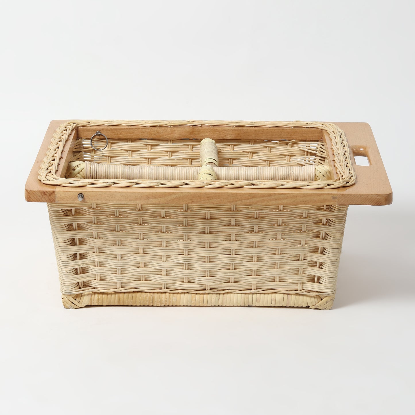 Wicker Modular Kitchen Basket | Pull-Out Basket with Double Partition