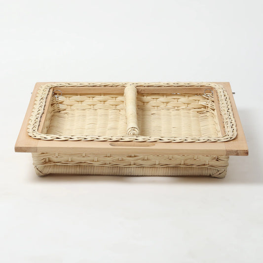 Wicker Modular Basket with Divider for Pantry, Cabinet, and Drawer Organization