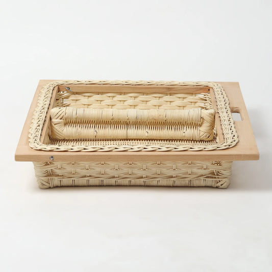 Wicker Modular Basket with Divider for Pantry, Cabinet, and Drawer Organization