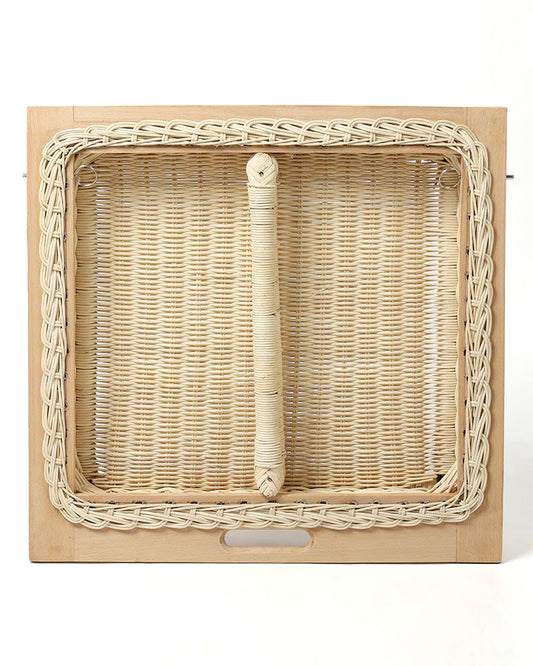 Wicker Modular Basket with Divider for Pantry, Cabinet, and Drawer Organization