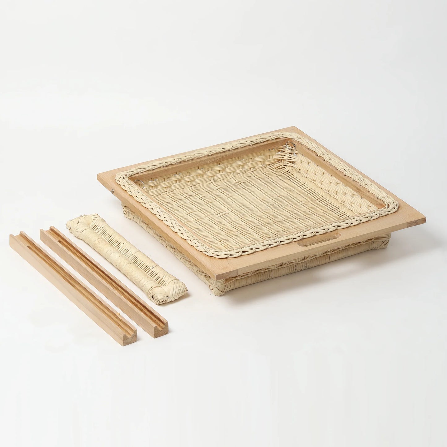 Wicker Modular Basket with Divider for Pantry, Cabinet, and Drawer Organization