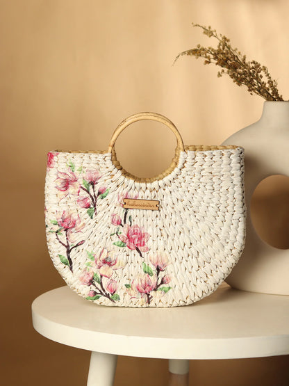 Handmade Seagrass U-Shape Tote Bag for Shopping, Storage & Everyday Use