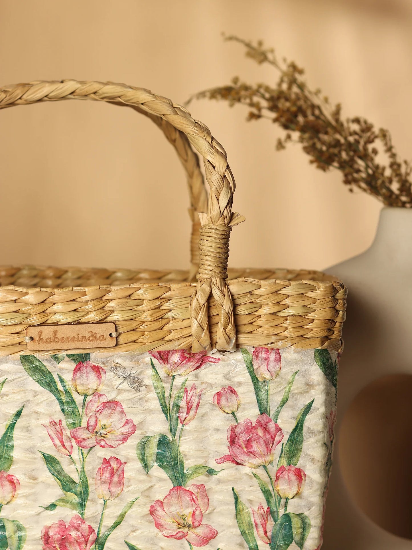 Natural Seagrass Tote Bag for Shopping, Picnic & Everyday Use