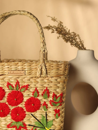 Handwoven Seagrass Tote Bag for Market, Storage & Daily Use