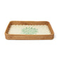 Rectangular Cane Tray - Green Rangoli Mosaic