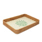 Rectangular Cane Tray - Green Rangoli Mosaic