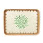 Rectangular Cane Tray - Green Rangoli Mosaic