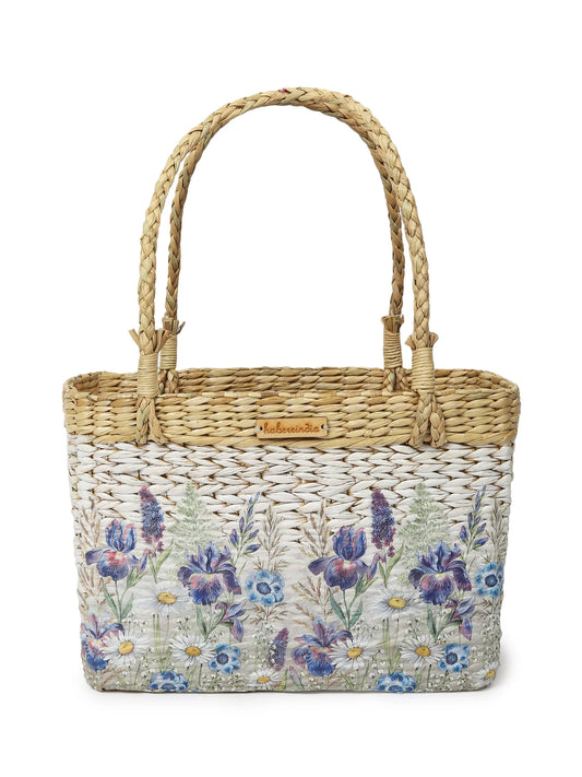 Natural Handwoven Tote Bag for Shopping, Picnic & Storage