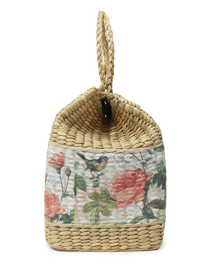 Handwoven Seagrass Gift Hamper Basket for Picnic, Travel & Food Carry