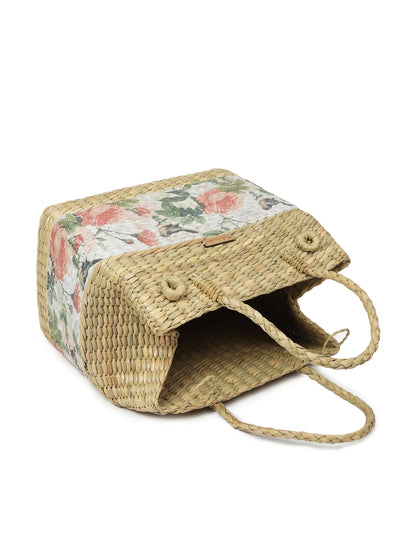 Handwoven Seagrass Gift Hamper Basket for Picnic, Travel & Food Carry