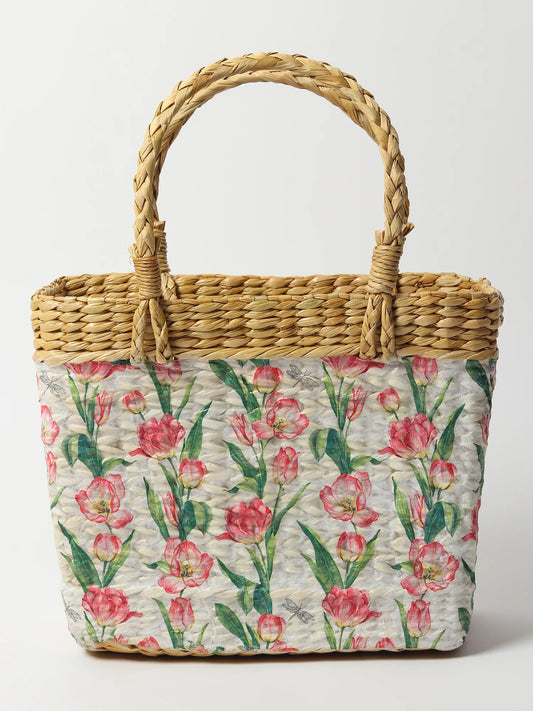Natural Seagrass Tote Bag for Shopping, Picnic & Everyday Use