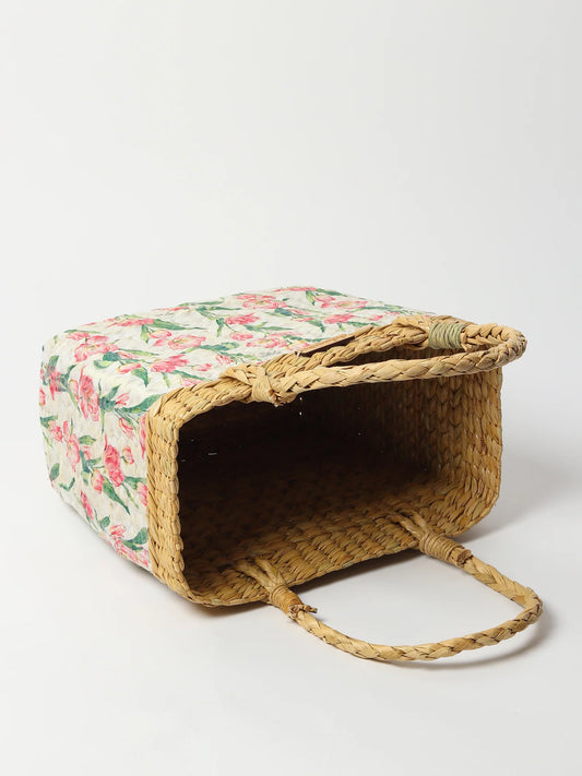 Handmade Seagrass Tiffin Basket for Lunch, Picnic & Outdoor Meals