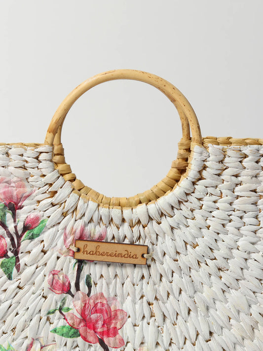 Handmade Seagrass U-Shape Tote Bag for Shopping, Storage & Everyday Use