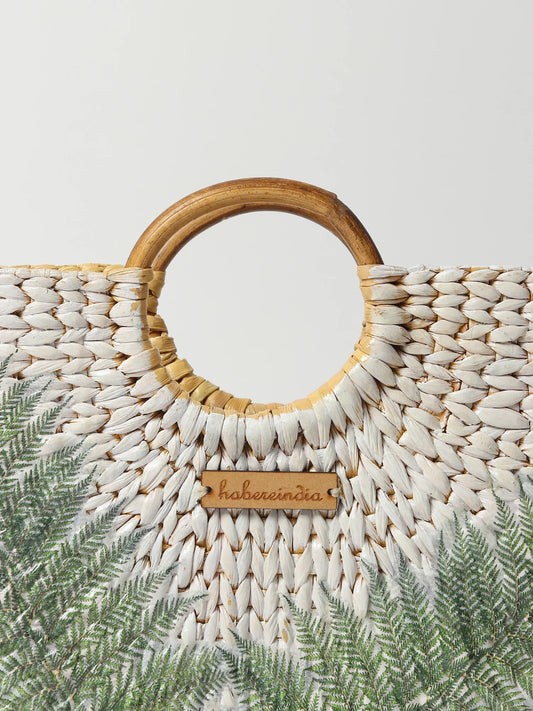 Handwoven Seagrass Half Moon Tote Bag