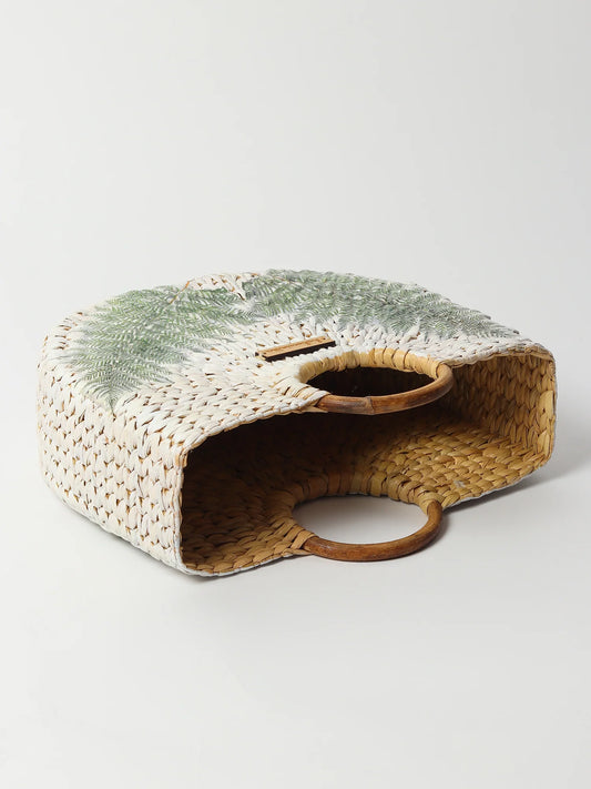 Handwoven Seagrass Half Moon Tote Bag