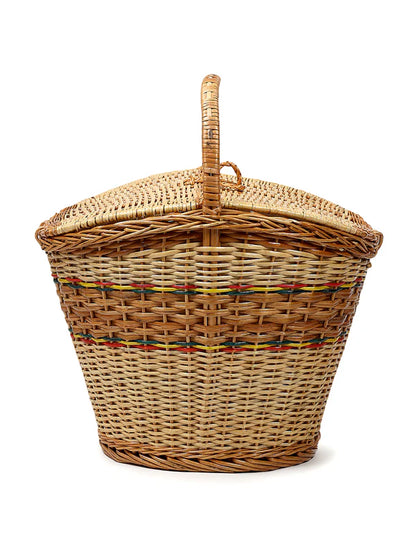 Vintage Wicker Picnic Basket for Food Storage, Outdoor Dining & Travel