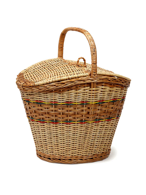 Vintage Wicker Picnic Basket for Food Storage, Outdoor Dining & Travel