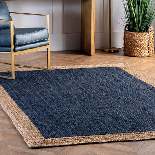 Woven Multicolor Rectangular Jute Rug For Everyday Use