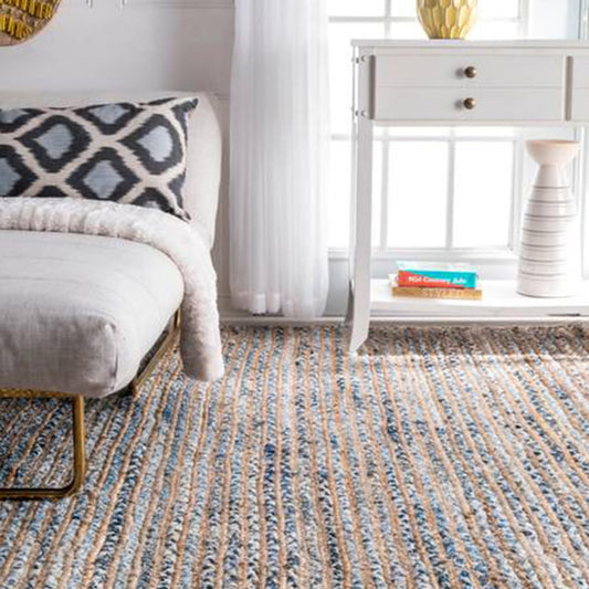 Eco Friendly Natural Rectangular Denim Carpet For Bedroom