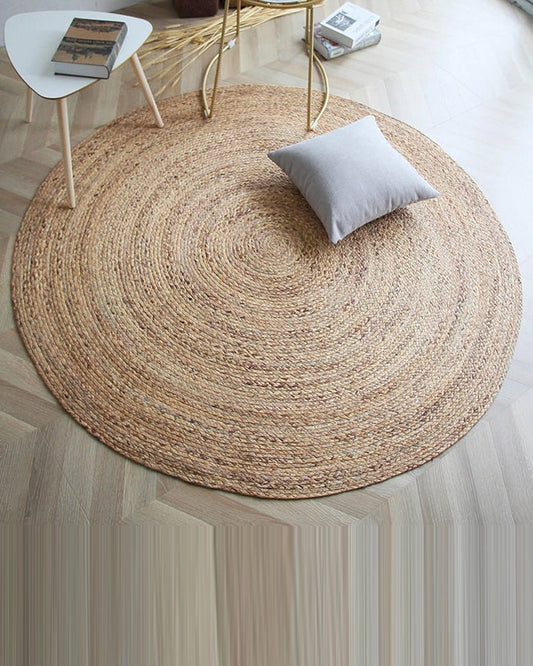 Runder Teppich aus Jute