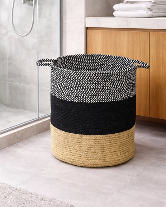 Multipurpose Cotton Storage Basket for Laundry, Toys, and Decorative Home Organization