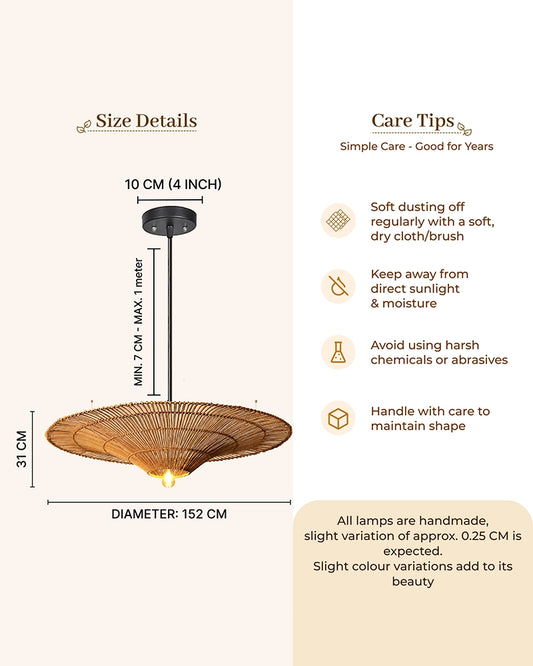 Handmade Bamboo Pendant Light for Balcony and Patio