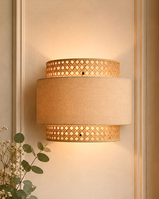 Stylish Rattan Wall Lamp for Balcony and Hall